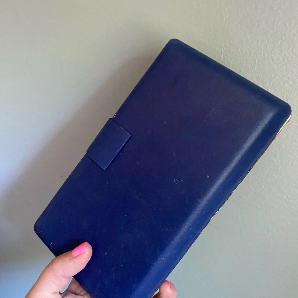 Beautiful navy floral hard shell jewelry organizer